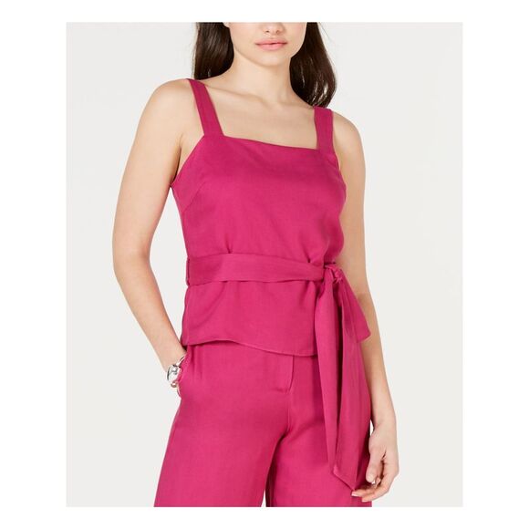 NWT LUCY PARIS Womens Pink Sleeveless Square Neck Top Size: M - Picture 1 of 3